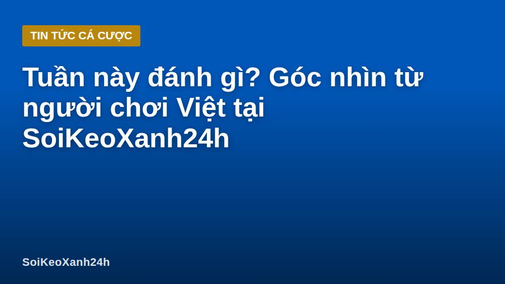 Tuần này đánh gì? Góc nhìn từ người chơi Việt tại SoiKeoXanh24h