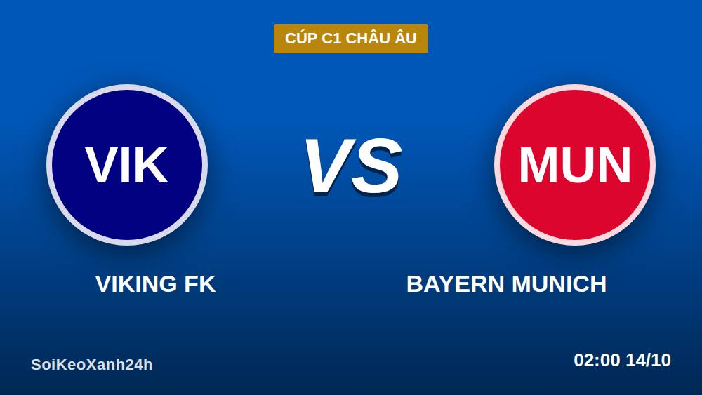 Viking FK vs Bayern Munich: 5 bước soi kèo Cúp C1 ngày 13/10